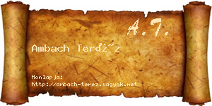 Ambach Teréz névjegykártya